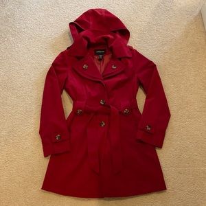 Like New Red London Fog Trench Coat SZ S
